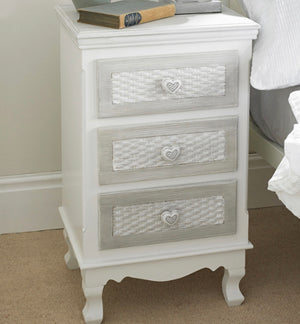 Brittany 3 Drawer Bedside Cabinet