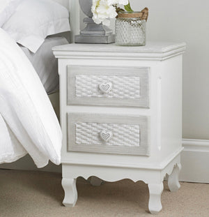 Brittany 2 Drawer Bedside Cabinet