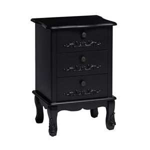 ANTOINETTE 3 DRAWER CHEST BLACK