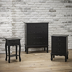 ANTOINETTE 3 DRAWER CHEST BLACK