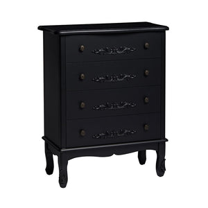 ANTOINETTE 4 DRAWER CHEST BLACK