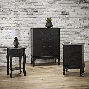 ANTOINETTE 4 DRAWER CHEST BLACK