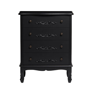 ANTOINETTE 4 DRAWER CHEST BLACK