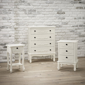 ANTOINETTE 4 DRAWER CHEST WHITE