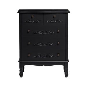 ANTOINETTE 5 LARGE DRAWER CHEST BLACK