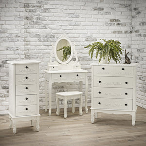 ANTOINETTE 5 LARGE DRAWER CHEST WHITE